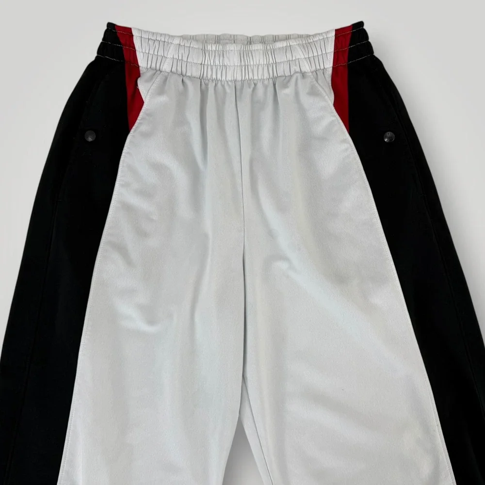 Jordan Mens Large Track Pants White Black Red Jumpman Snap Leg Zip Athletic